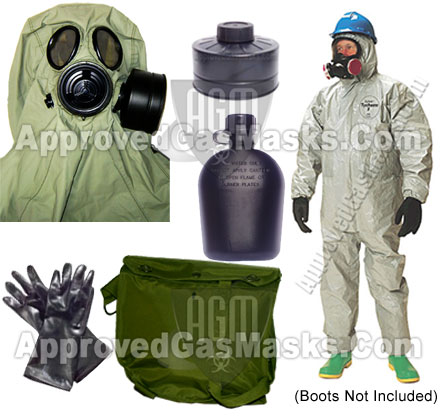 Kit includes 1 DP (Domestic Preparedness) Gas Mask, 1 DP (Domestic Preparedness) Gas Mask Filter, 1 SmallTalk microphone & loudspeaker, 1 Filter Retainer & 5 Pack of HEPA Pre-Filters, 1 PVC storage/carry case, and 1 Bottle of ProKI Potassium Iodide included free