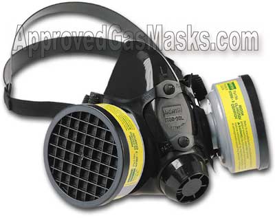 North 7700 series half mask accepts a wide variety of filters