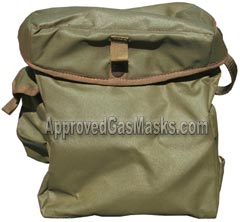 Surplus British military gas mask bag - front view