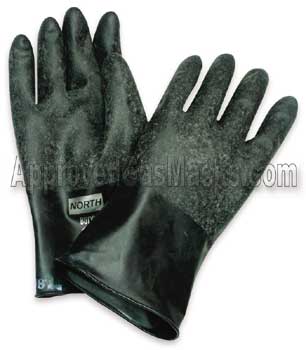 Military spec NBC Butyl rubber gloves offer the highest levels of chemical protection on the market