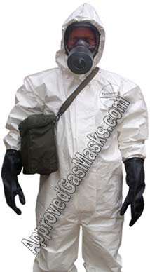 Protective Kit comes with SGE400 gas mask, suit, boots, gloves, mask bag, duffle bag, potassium iodide and more