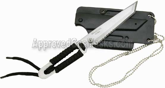 Knife can be worn around the neck or with versatile sheath