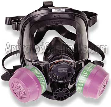 North 7600 series half mask accepts a wide variety of filters